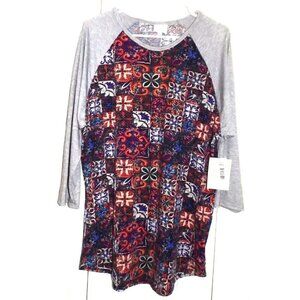 Lularoe 2XL Raglan Sleeve Multicolor "Randy" Tunic New With Tags